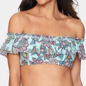 Vera Bradley Desert Floral Layla Cold Shoulder Swim Top Removable Straps Sz M‎